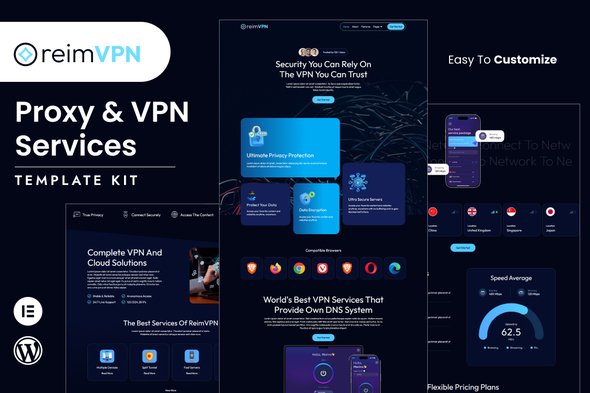Reimvpn - Proxy & VPN Services Elementor Template Kit